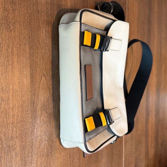Coach Track Crossbody Messenger Bag in Colorblock - Cream, Gray, & Yellow - Picture 3 of 11